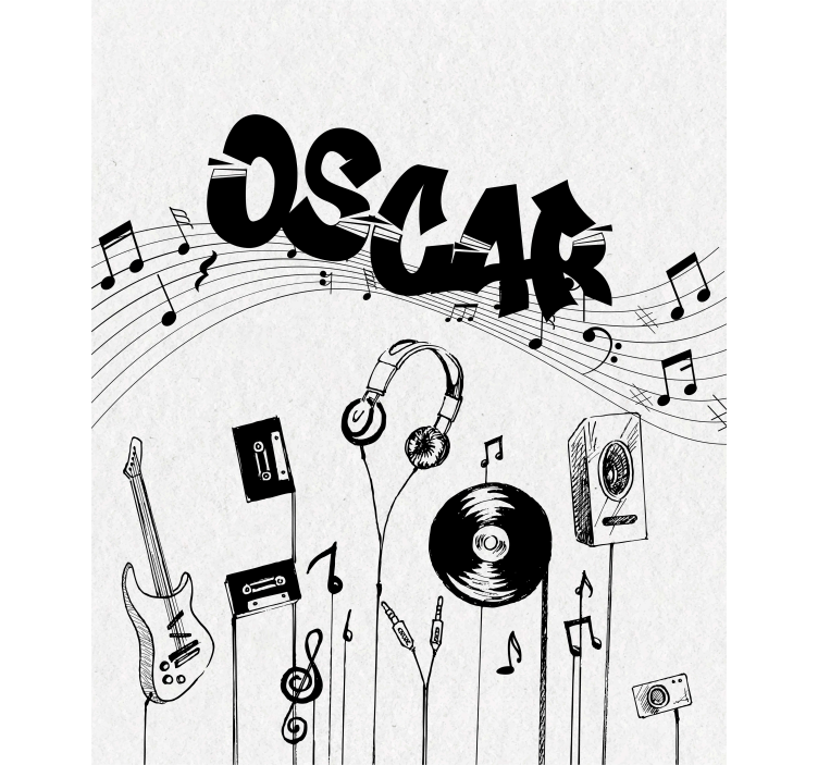 Personlig musik rullegardiner med navn - TenStickers