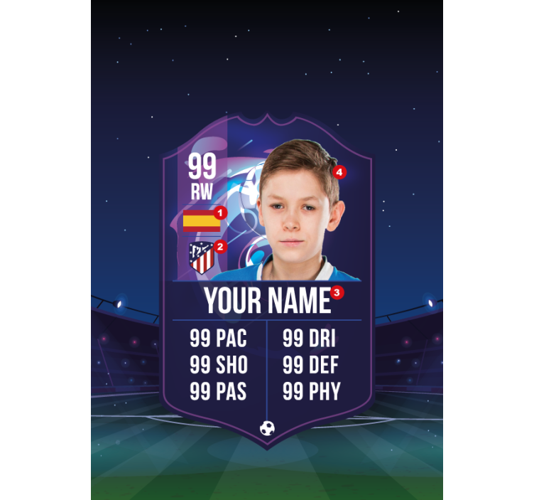 Fodboldspillerens kort mørklægningsgardiner - TenStickers