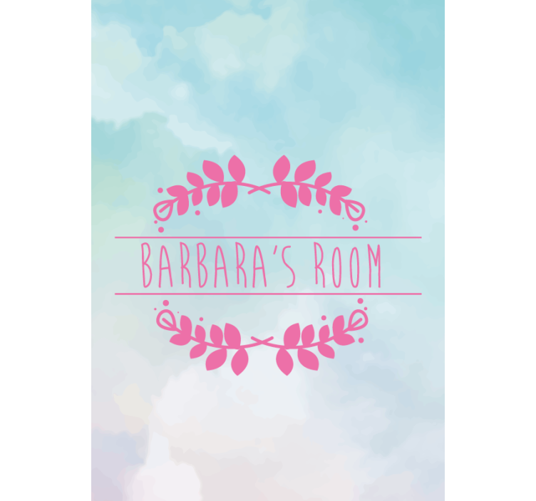 Skræddersyet navn i pink på rullegardiner - TenStickers