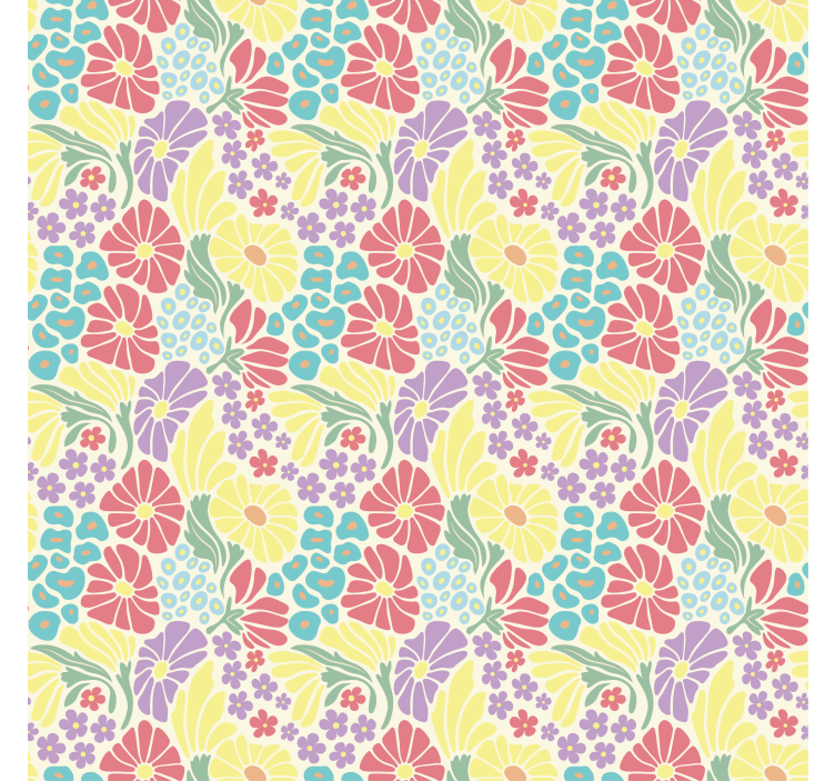 Pastel blomster rullegardiner stue - TenStickers