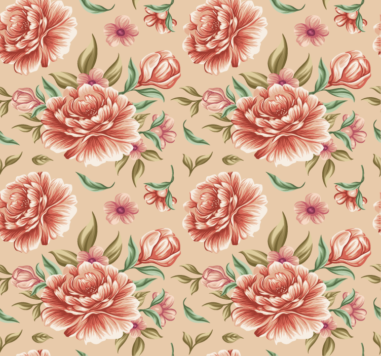 Klassiske blomsterbuket romantiske rullegardiner - TenStickers