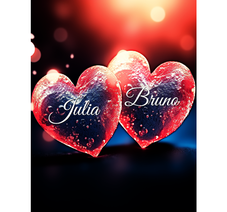 Hjerter med navn navne rullegardiner - TenStickers