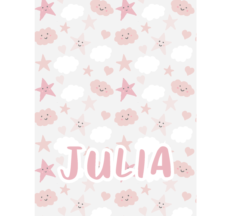 Glade stjerner rullegardin med skyer - TenStickers