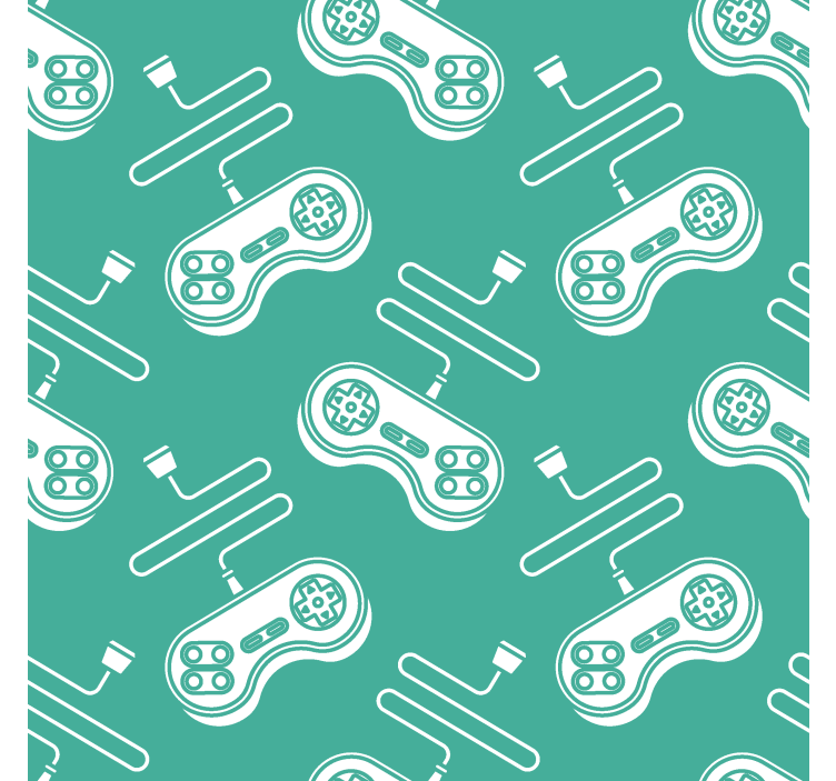 Retro hvid kontrol mønster nørd rullegardin - TenStickers