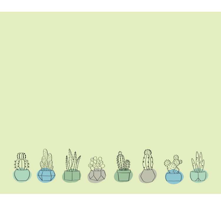 Grøn periwinkle kaktus rullegardin - TenStickers