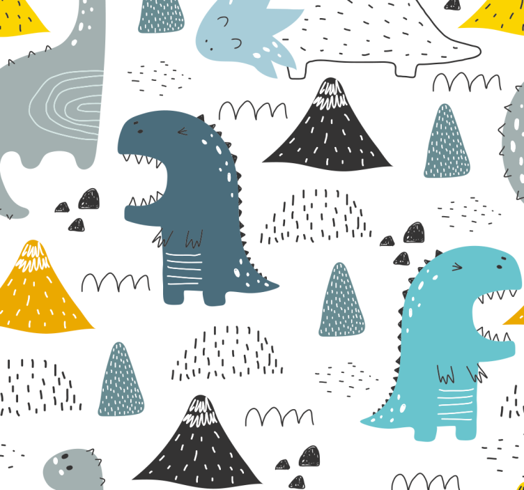 Skandinavisk mønster dinosaurus rullegardin - TenStickers