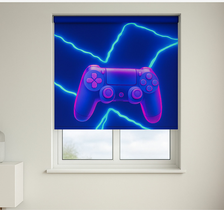 3d neon x-controller nørdede rullegardiner - TenStickers