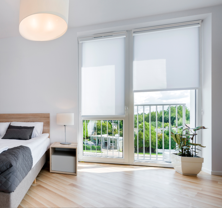 Hvidt transparent rullegardin - TenStickers