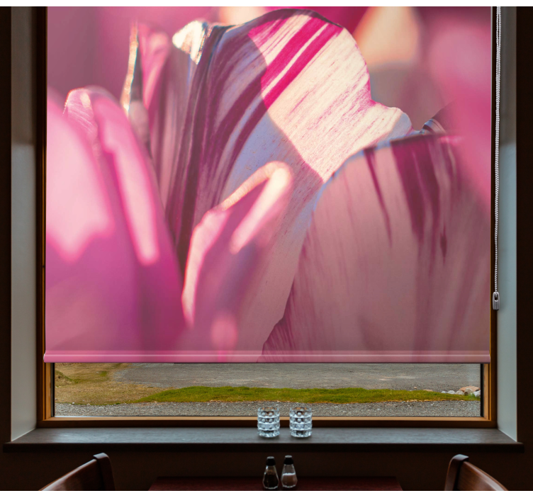 Abstrakt blomsteressens monocolour rullegardin - TenStickers