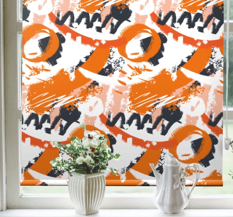 Abstrakt cirkulært motiv rullegardin mønster - TenStickers