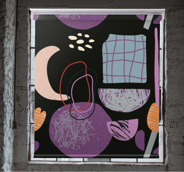 Abstrakt form mønster moderne rullegardiner - TenStickers