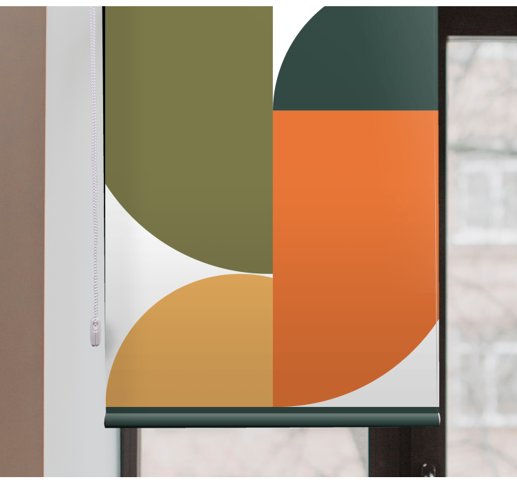 Abstrakt geometrisk kunst rullgardin maleri - TenStickers