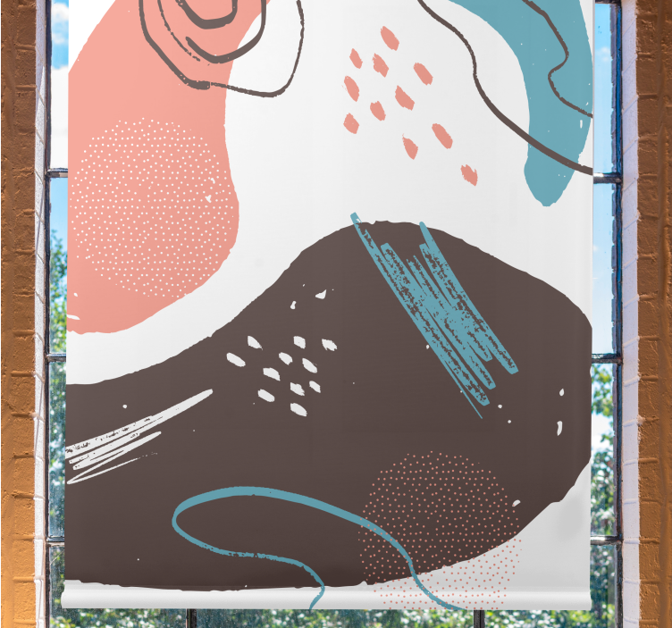 Abstrakte former rullegardiner med tegninger - TenStickers