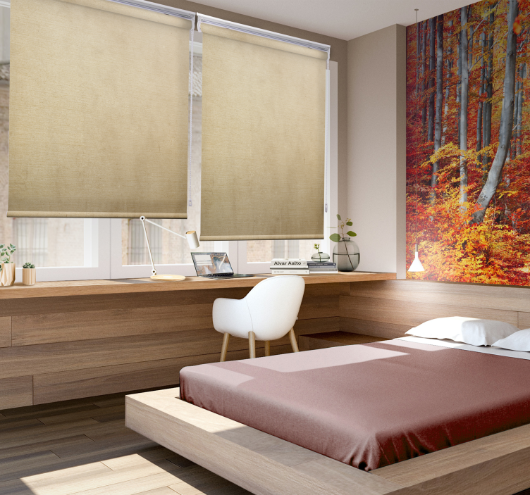 Beige toner rustik rullegardin - TenStickers