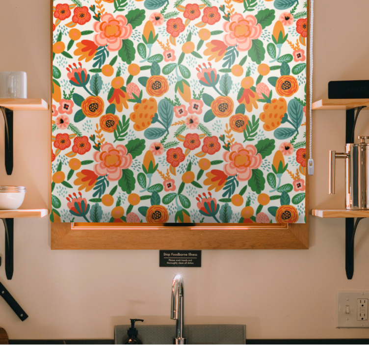 Blomster og planter på rullegardin blomsterarrangementer - TenStickers