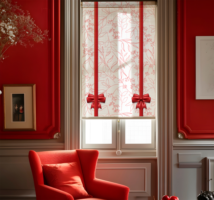 Blomstermønster med slips romantiske rullegardiner - TenStickers