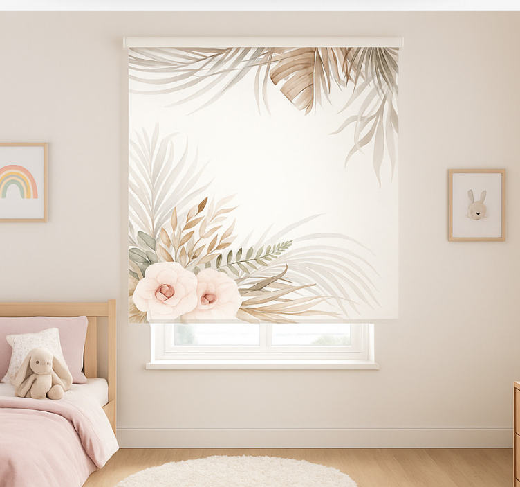 Boho blomsterdesign mørklægningsgardiner børn - TenStickers