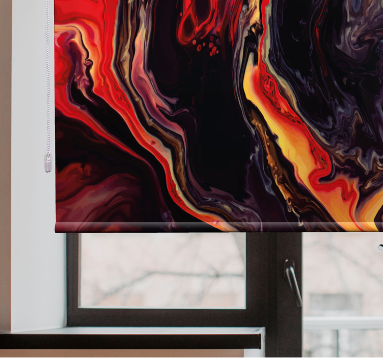 Brun og rød marmor maleri rullgardin maleri - TenStickers