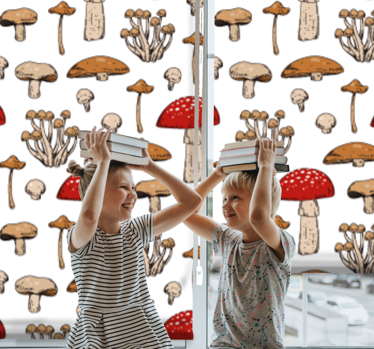 Champignon brunt mønster frugt rullegardin - TenStickers