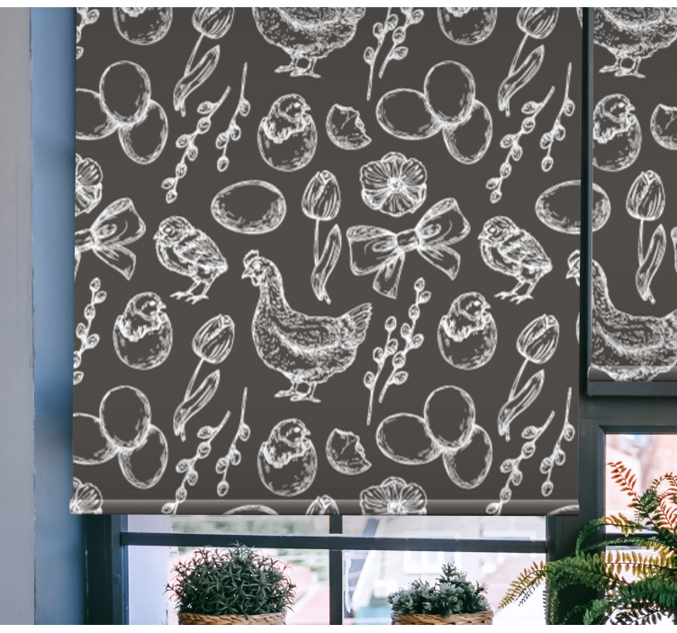 Charmerende kyllingemønstre dyr på rullegardiner - TenStickers