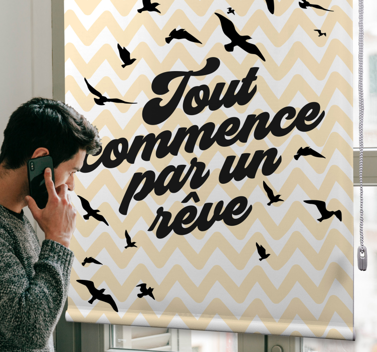 Design med fugle soveværelse rullgardin - TenStickers