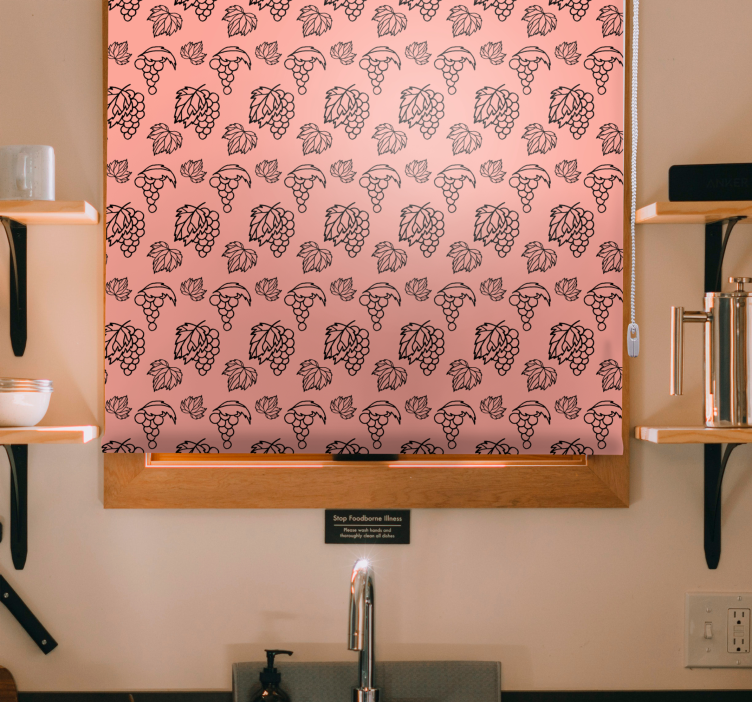 Druer og blade mønster frugt rullegardin - TenStickers