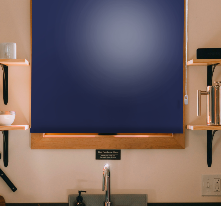 Dyb marineblå nuance mørkleggende rullegardin - TenStickers