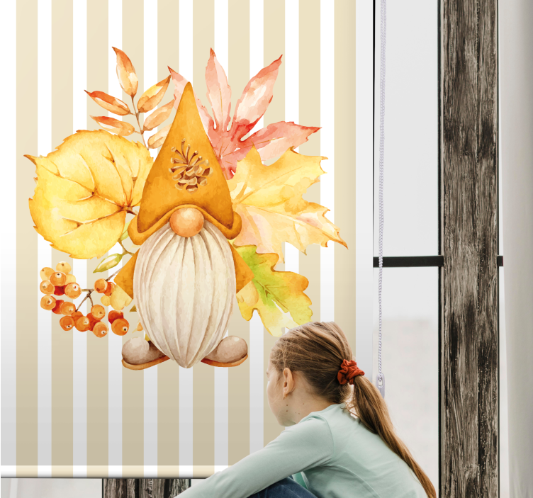 Efterårsnisseudstilling rullegardin - TenStickers