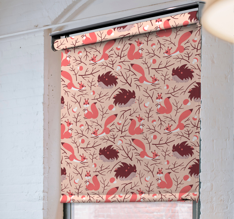 Egern og pindsvin nordisk rullgardin - TenStickers