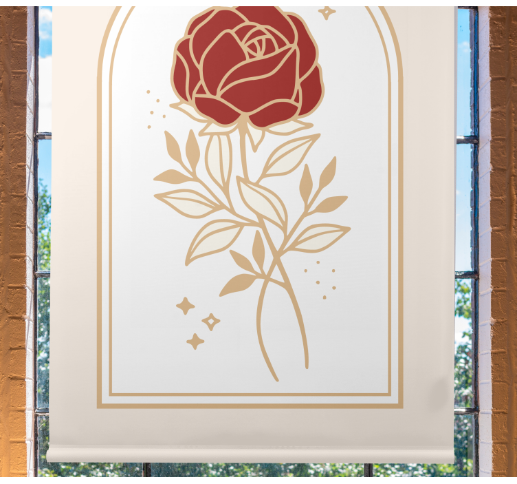 Beige buet rose elegante rullegardiner - TenStickers
