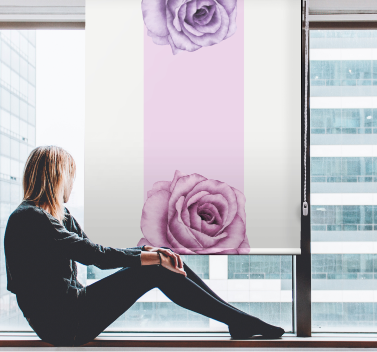 Elegante lilla blomster rullgardin - TenStickers