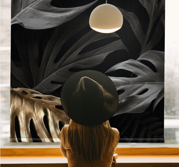 Elegante tropiske blade master soveværelse rullgardin - TenStickers