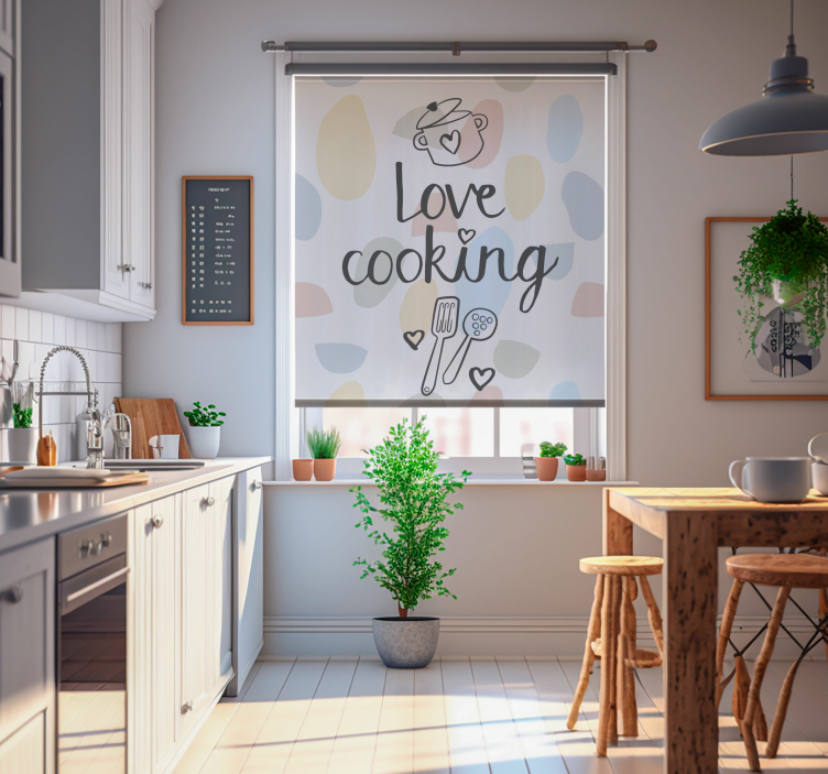 Love cooking rullegardin til køkken - TenStickers