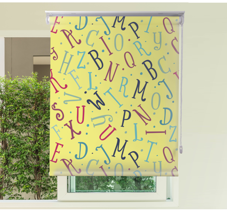 Farverige bogstaver rullegardin - TenStickers