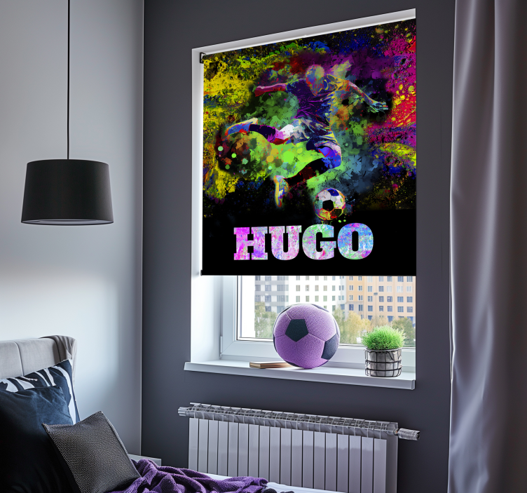 Farverigt design fodbold rullegardin - TenStickers