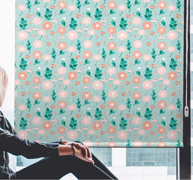 Ferskenfarvede blomster rullegardin teenager - TenStickers