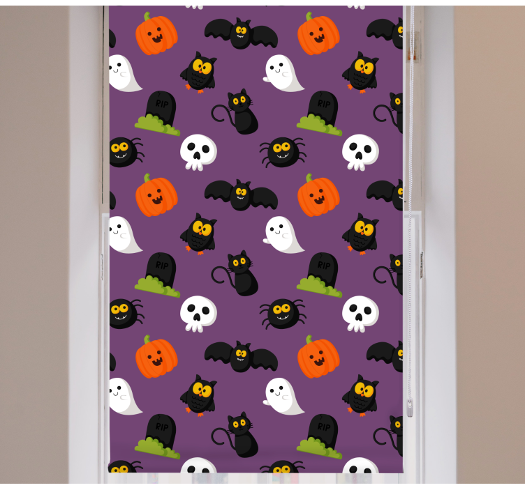 Figurer med halloween-tema sjove rullegardiner - TenStickers