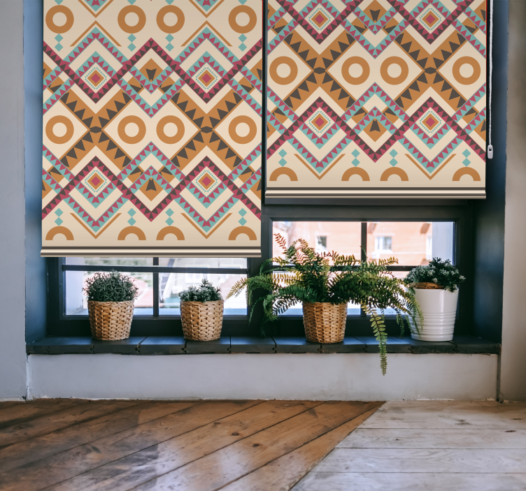 Flerfarvede diamanter mønster mønstrede rullegardiner - TenStickers