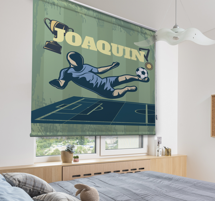 Fodbold med navn fodbold rullegardin - TenStickers