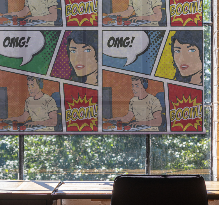 Gamer sjov nørd rullegardin - TenStickers