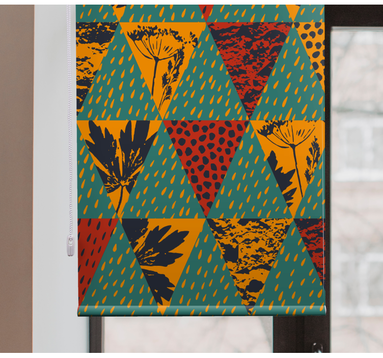Geometrisk blomstermønster moderne rullegardiner - TenStickers