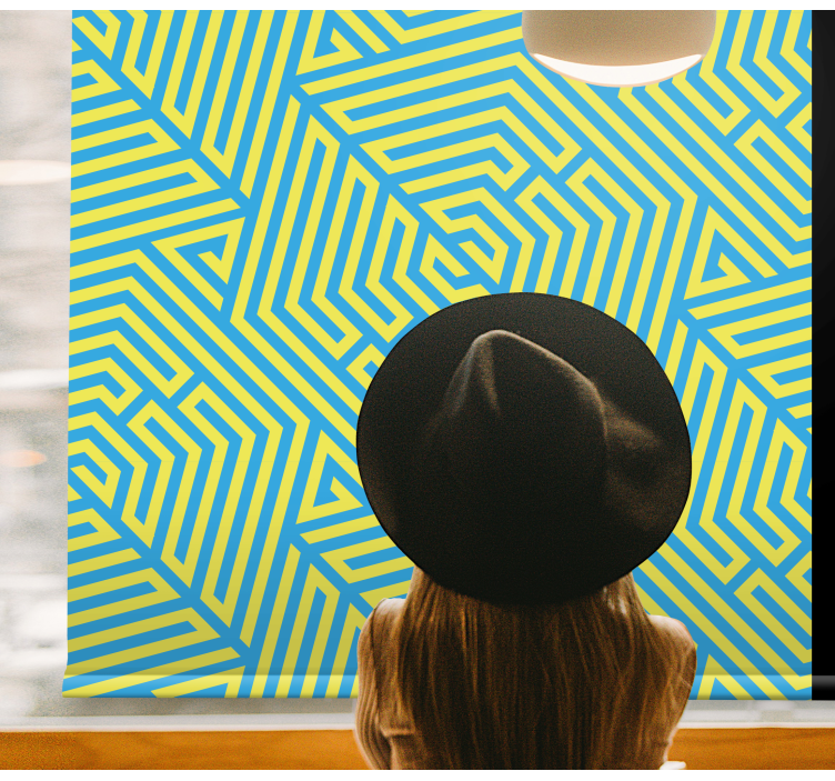 Geometrisk lineær arrangement rullegardin mønster - TenStickers