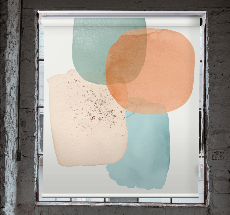 Geometriske farveklatter moderne rullegardiner - TenStickers