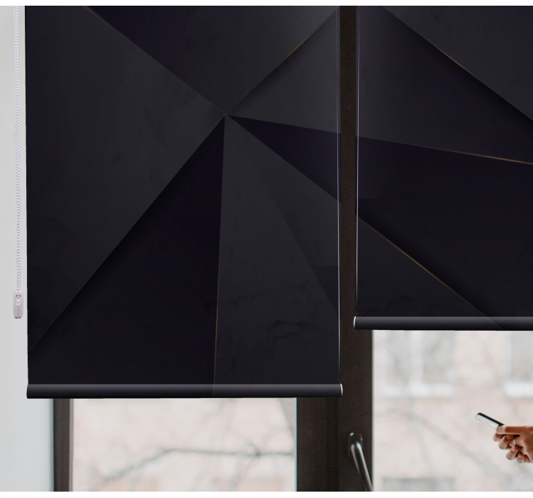 Geometriske sorte motiver rullegardin mønster - TenStickers