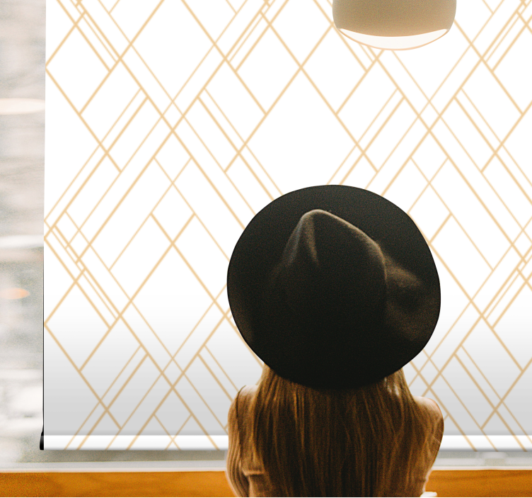 Gyldne uregelmæssige linjer rullegardiner stue - TenStickers