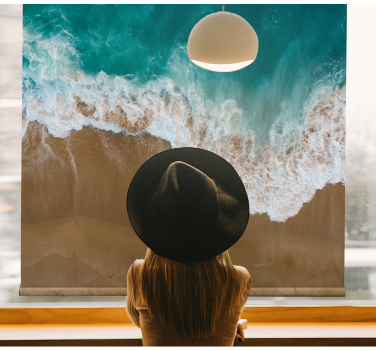 Hav og sand smeltende soveværelse rullgardin - TenStickers