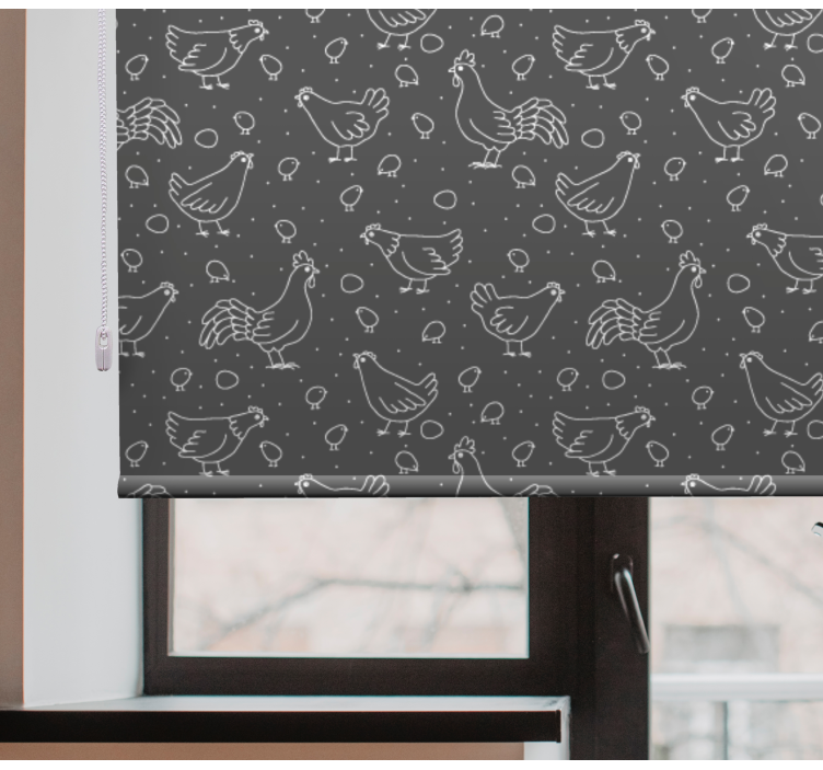 Høns og æg dyr på rullegardiner - TenStickers