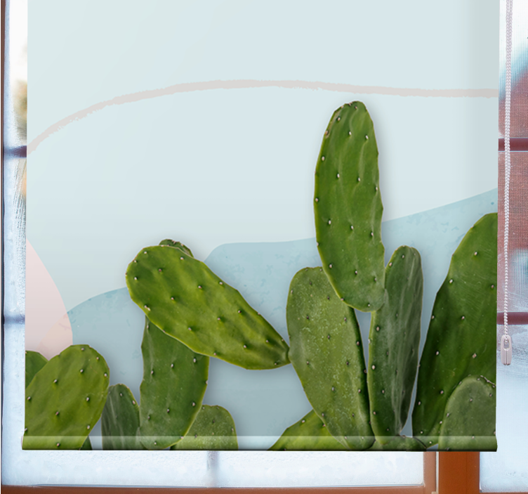 "kawaii" stil former kaktus rullgardin maleri - TenStickers