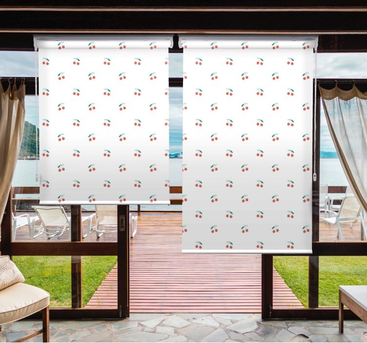 Kirsebærmønster design frugt rullegardin - TenStickers