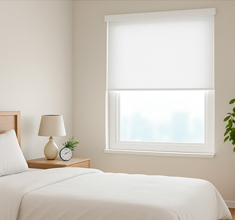 Klart enkelt design hvid rullegardin - TenStickers